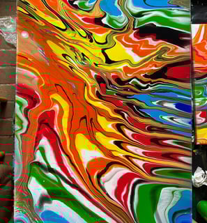 Acrylic pouring fête des couleurs