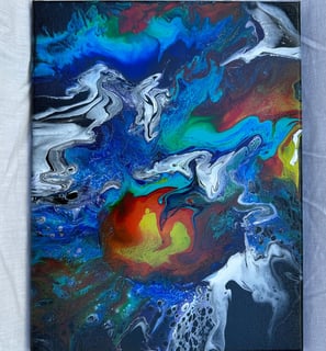 Acrylique Pouring Nuages