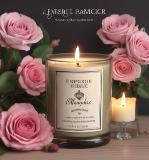 A serene image featuring two glass jars with scented candles on a wooden tray. Smoke gently rises from the burning candle labeled 'A scent of Firewood Figs', creating a calming atmosphere. A small, round dish nearby holds spent wooden matches. In the background, blurred greenery from a potted plant adds a hint of nature.
