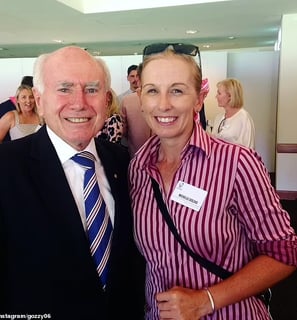 Michelle Goszko with the Australian Prime Minister John Howard