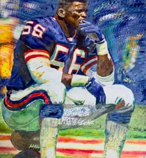 Lawrence Taylor visualizing pre-game by Ted Dimond