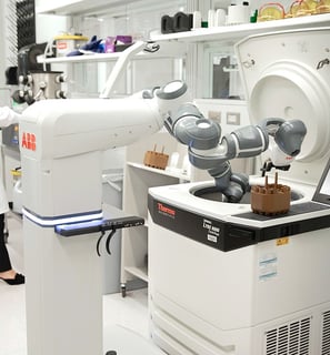 abb robot tending centrifuge machine