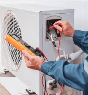 Checking voltage on a ductless system condensing unit