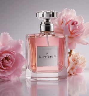 A bottle of perfume with a metallic cap sits on a textured, crumpled white background. The bottle label reads 'ol.factory Aroma Brand' and features a dark, marbled blue design.