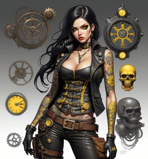 a woman with a clock and a clock on her face
