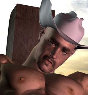 masculine male cowboy face