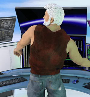 digital version of Madeira Desouza at work in his studio