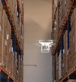 supervisión de almacenes con dron
