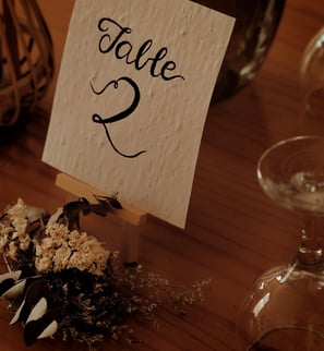 Numéro de table sur papier ensemencé 