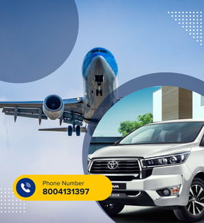 Airport cabs and car rental vehicles parked outside a terminal, ready for passenger pickup and drop-off services.