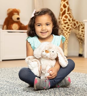 Melissa & Doug Burrow Bunny – 9-inch soft plush stuffed animal with floppy ears, perfect for Easter