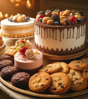 Freshly baked cakes and cookies, perfect for every celebration.