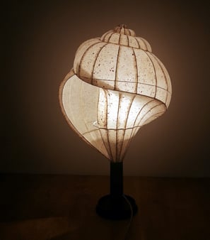 Schnecke Lampenfuß Lampe auf Maß Sonderanfertigung Wunschlampe Einzelstück Unikat Schneckenlampe mit Papier Lampenschirm