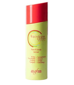Rainbow lotion 200ml universalus soliariumo losjonas geltona pakuotė su raudonu akcentu