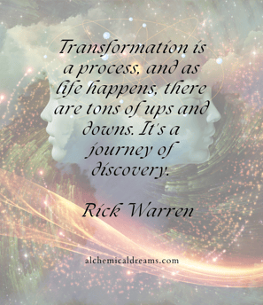 a person with a quote about transformation