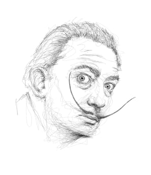 Salvador dali scribble art portrait by renzoful