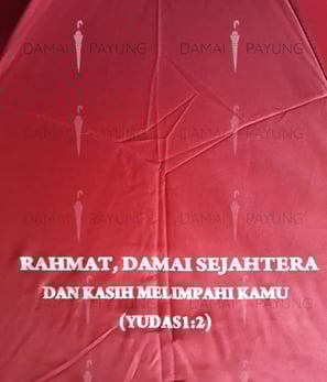 Payung promosi polos golf merah silver HKBP
