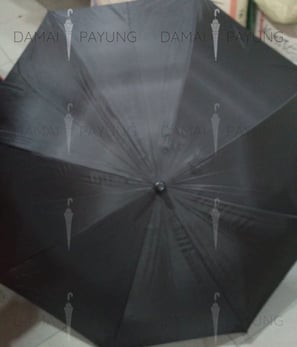 Payung promosi polos golf Rosida premium hitam silver paris
