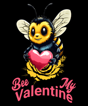 a bee with a heart shaped bee on it