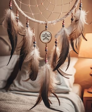 dreamcatcher above the bed