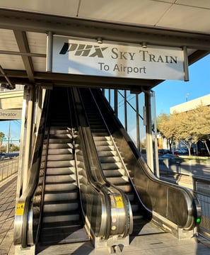 Valley Metro 44th Street Station entrance to the skytrain