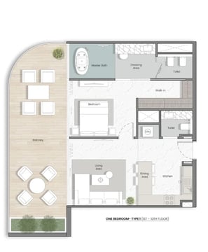 1 Bedroom Unit Layout