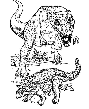 Moeilijke kleurplaat van dino's