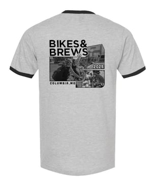Back of the 2025 Bikes & Brews T-Shirt