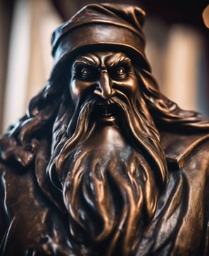 Bronze Evil Santa Statue
