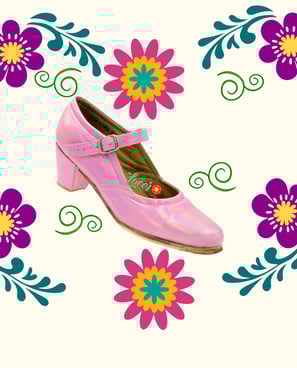 Zapatilla Rosa Holográfico. M150 tacon 5cm forro res