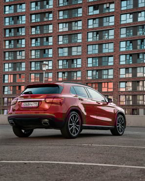 Mercedes-Benz GLA 250 fitted with premium high-performance tires, displayed at our auto store