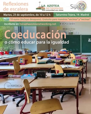 a classroom with desks and chairs and a blackboard