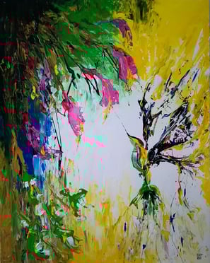 peinture d'un colibri