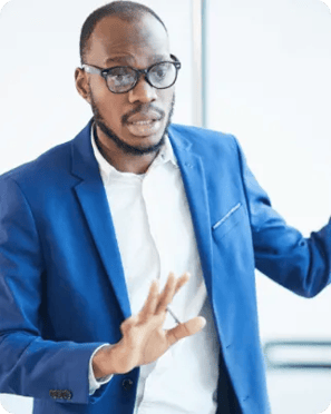 Businessman explaining a business concept