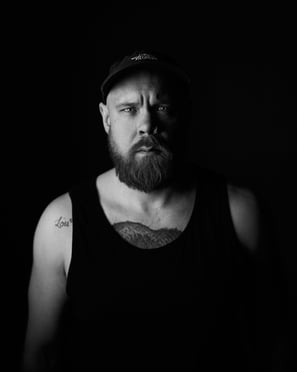 Arvid Hallagard, vocalist of the Swedish stoner rock band GREENLEAF