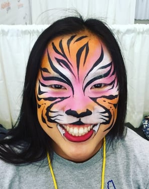 Tiger Face Painting at a Las Vegas Convention Center