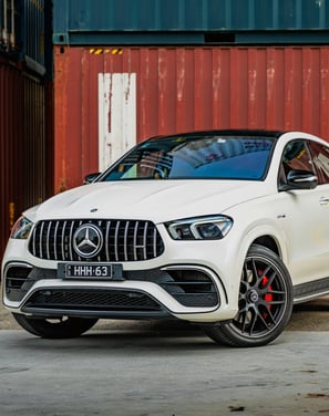 Mercedes-Benz GLE63 AMG fitted with premium high-performance tires, displayed at our auto store