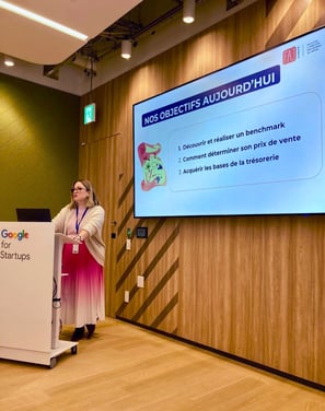 ulie Gachet Mitrovic leading an entrepreneur workshop at Google for Startups campus