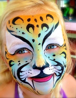 Colorful Cheetah Face Painting