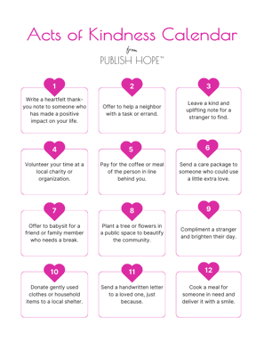 Acts of Kindness Calendar