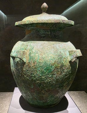 Bronze four handled jar