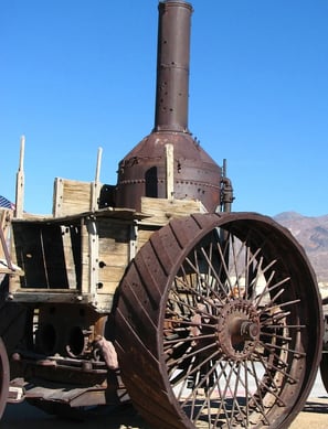 Death Valley, CA - A steam engine at the Borax Museum