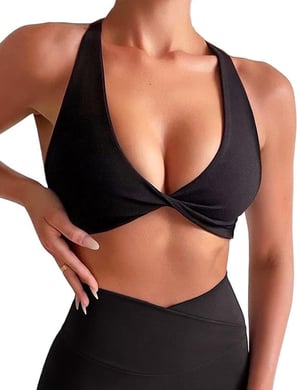 Top al cuello negro pole dance