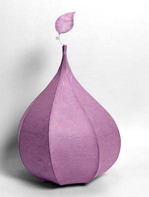 Jeune Foli  Tischlampe Papier florale Beleuchtung Keimling Knospe mit Blatt Natur LED-Lampe Lavendel Flieder Rosa ohne Kabel