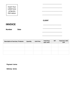 Free invoice template PDF non editable