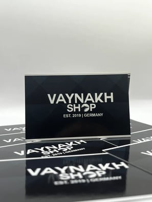 a business card holder with a business card