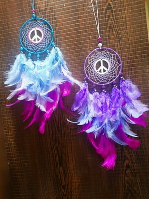 Peace car hanging dreamcatcher