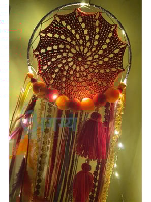 Agamya red crochet dreamcatcher