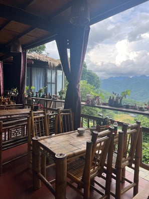 restaurant photo with view in Pu Luong, Vietnam