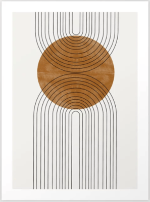 minimalist boho painting with simple shapes and muted colors